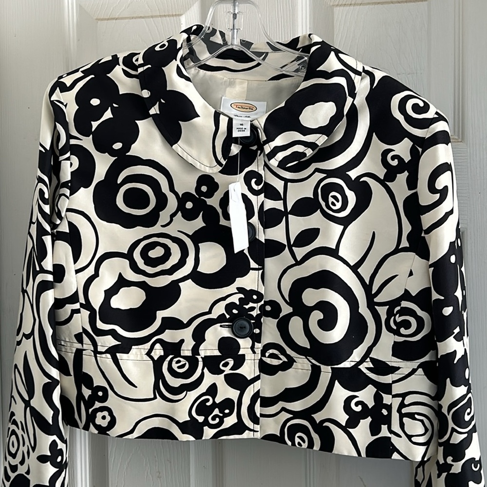TALBOTS PRINT  SILK  SHANTUNG JACKET